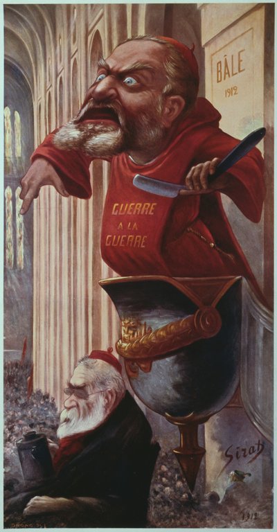 Caricatura di Jean Jaures e Edouard Vaillant al congresso della Seconda Internazionale Socialista tenutosi a Basilea, 1912 da Joseph Sirat